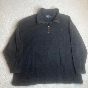 Polo Ralph Lauren men's grey quarter zip sweater pullover preppy 1/4 4XB